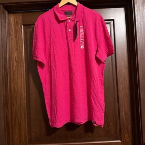 Men’s Pink Cotton Polo, XXL‎